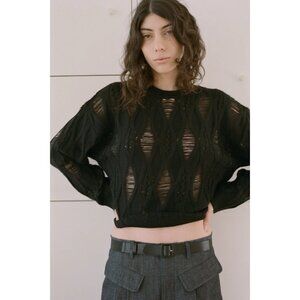 Maryam Nassir Zadeh Monti Sweater Black Size XS NWT